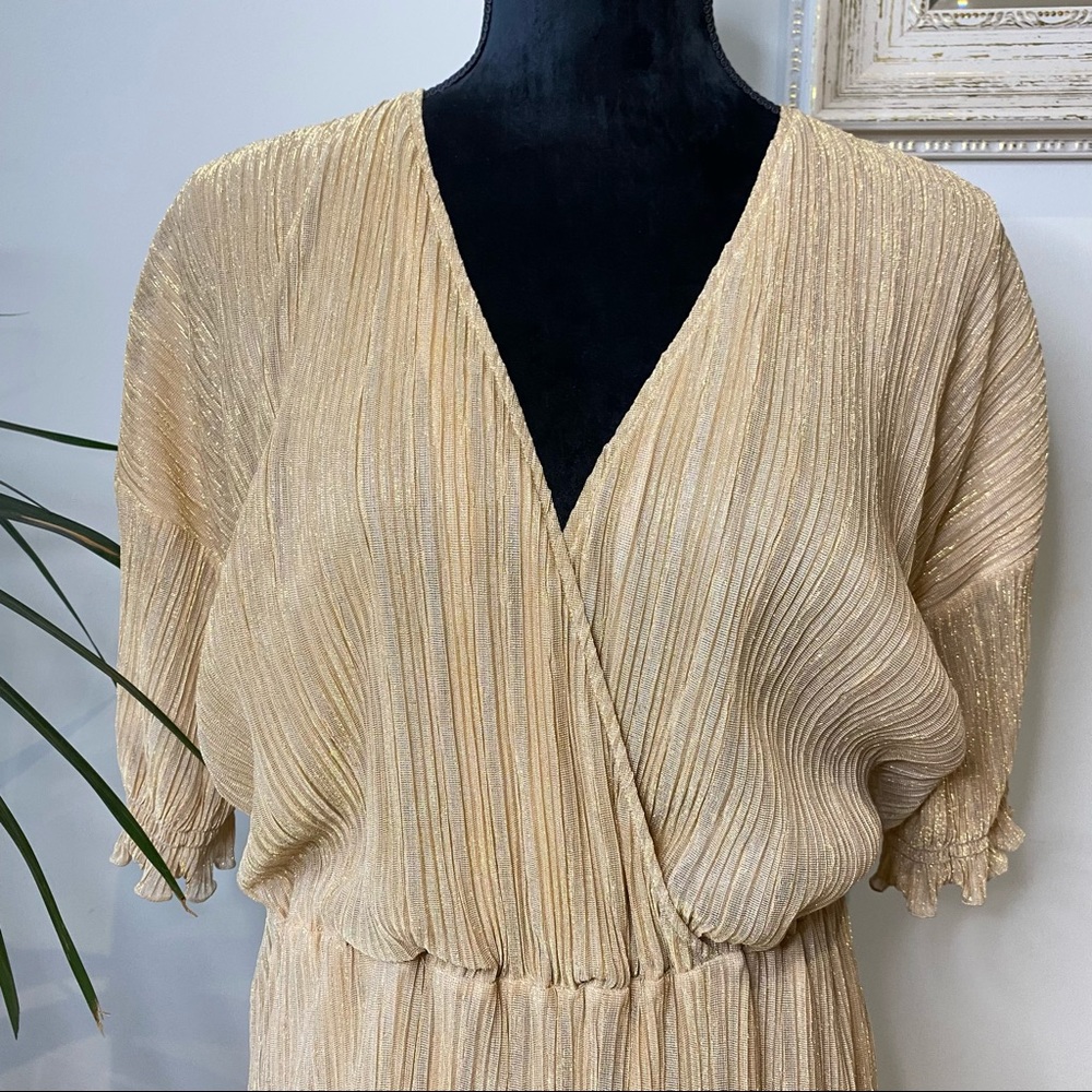 Just Cavalli Gold Ruffle Mini Dress Size 44 - Picture 13 of 17